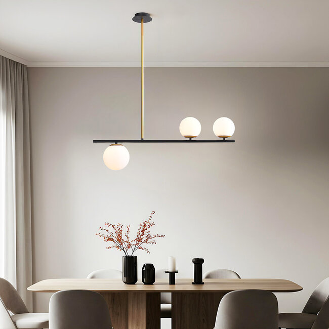 Designer pendant light Danny, 3-light - Opal white