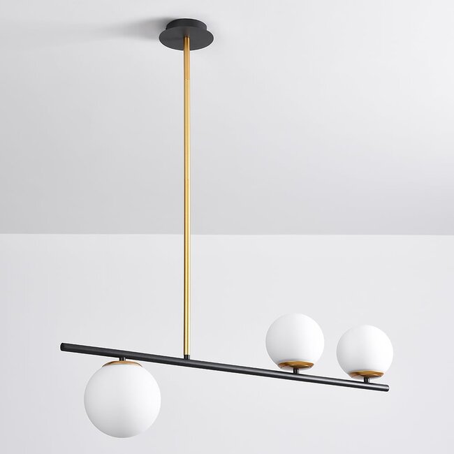 3-light pendant light Danny - opal glass