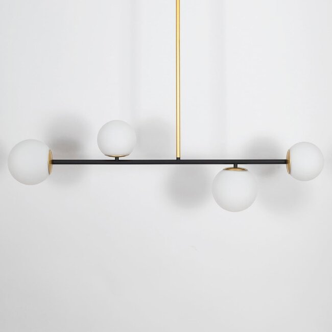 4-light pendant light Davy - opal glass
