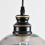 pendant light Sofie - smoked glass round Art Deco globe