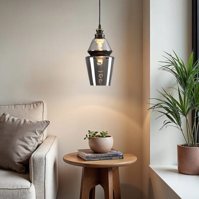 -light pendant lamp Sofie - elongated glass