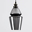 pendant light Sofie - smoked glass elongated Art Deco globe