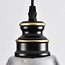 pendant light Sofie - smoked glass elongated Art Deco globe
