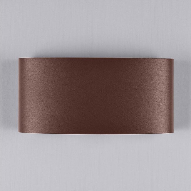 Robust outdoor wall light Sena rust brown with integrated LED