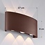 Robust outdoor wall light Sena rust brown with integrated LED