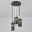 Minimalist pendant lamp with black shade, 3-light - Valji