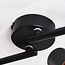 4-light ceiling light Pela - amber glass and black with adjustable spotlights