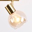 2-light ceiling spotlight Phiene - amber glass and brass gold