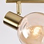 2-light ceiling spotlight Phiene - amber glass and brass gold