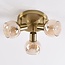 Ceiling light Peri with Amber glass and 3 spotlights