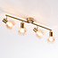 4-light swivel ceiling lamp Pela with Amber glass