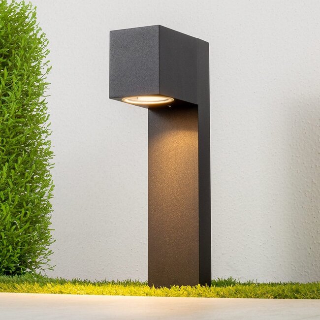 Outdoor floor lamp Simone with square head - 50 cm black