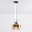 pendant light Laure - amber glass Art Deco wide globe