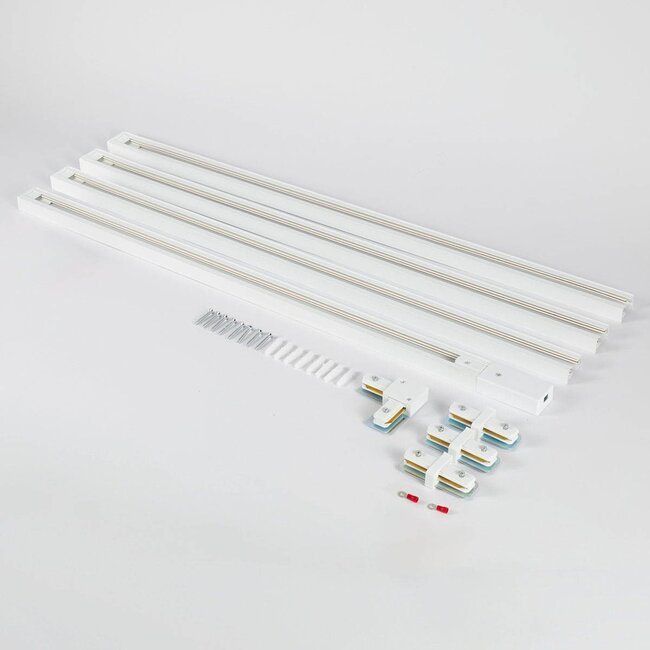1-phase track system set 3 metres with Lexi spotlights, white and gold