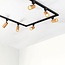 Track spotlight 1-phase Loek, black with mahogany wood-effect detail