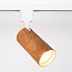 Track spotlights 1-phase Loek - White with mahogany wood effect