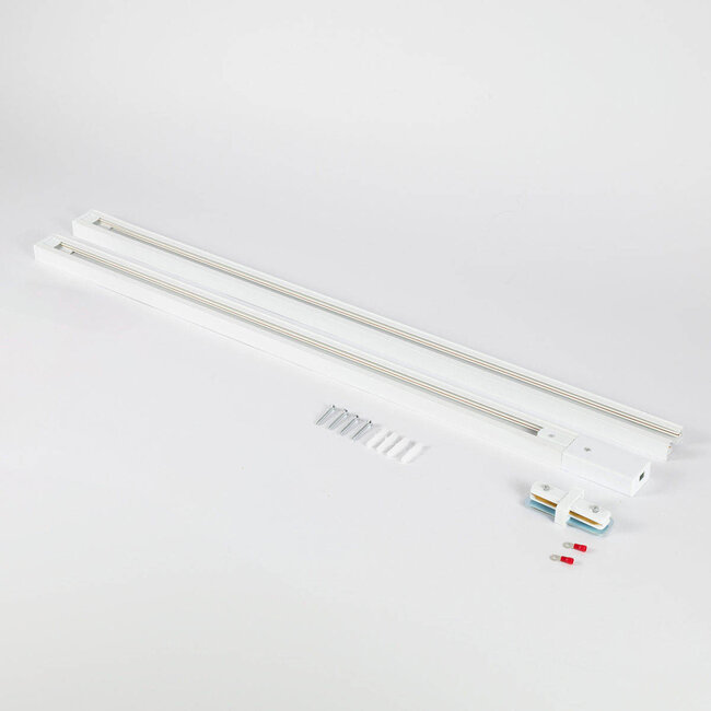 Modern 1-phase Track lighting system 1.5 metres with oak wood effect - Loek