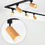 Modern 1-phase track lighting system, 3 metres, Black with mahogany wood effect - Loek