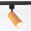Modern 1-phase track lighting system, 3 metres, Black with mahogany wood effect - Loek