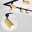 Modern 1-phase track lighting system, 3 metres, Black with oak wood effect - Loek