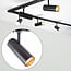 Modern 1-phase track lighting system, 3 metres, with Liam spotlights with golden detailing
