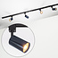 1-phase Track lighting system 1.5 metres - Romain Black with cobalt blue