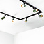 1-phase Track lighting system, 3 metres, Romain Black with olive green