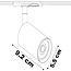 Modern 3-metre single-phase track lighting system with Timeo spotlights - ceiling spotlight