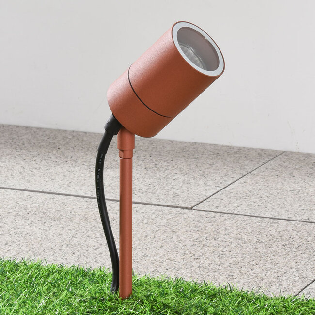 Modern garden spotlight Clark - rust brown