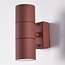 2-light wall lamp Giorgia in rust brown, IP44