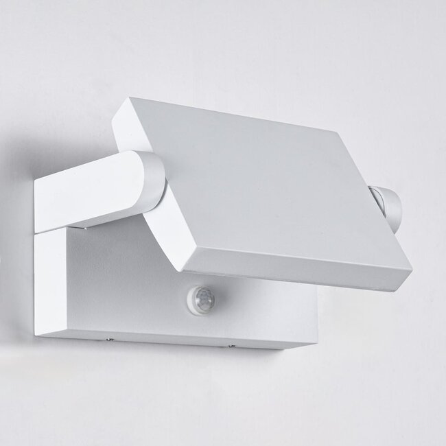 Adjustable outdoor wall light Berlin with sensor white with integrated LED