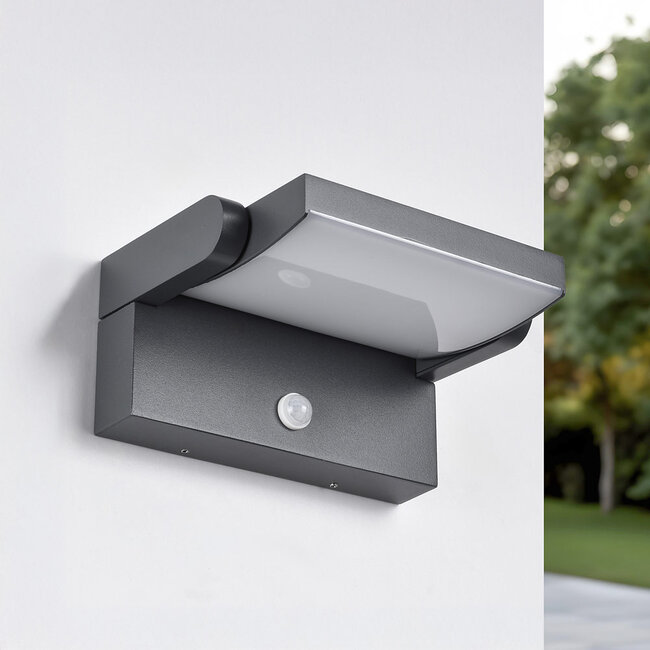 Adjustable outdoor wall light Berlin with sensor anthracite integrated LED