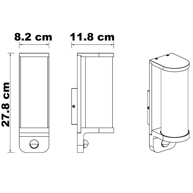 Outdoor wall light Jani with sensor - white