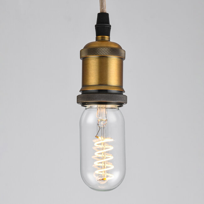 LED filament tube lamp 4W, 2700K, clear glass with spiral - dimmable
