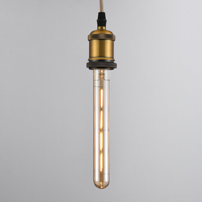 E27 dimmable tube lamp Amber glass with 4-wire filament 22.5 cm, 4W, 2200K