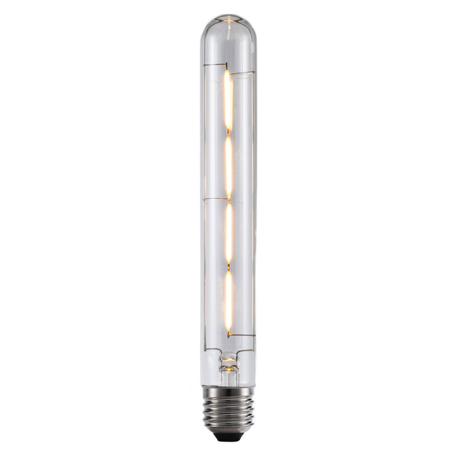 E27 dimmable tube lamp clear glass with filament 4W 2700K, 22.5 cm