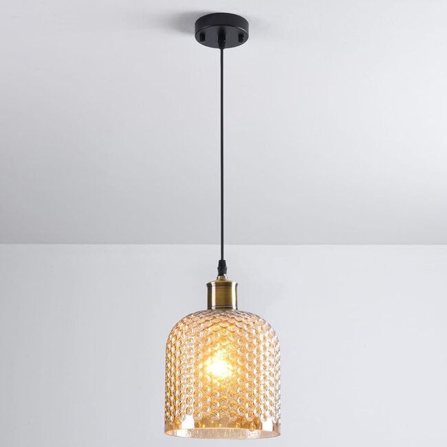 pendant light Lana - spherical amber glass
