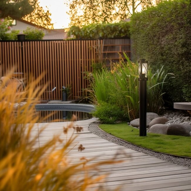 Stainless steel rustic Black standing outdoor lamp Lucia - 60 cm