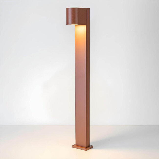 Simone Industrial standing outdoor lamp - rust brown 70 cm