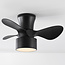 Compact Black ceiling fan incl. LED and remote control - Vejas
