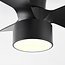 Compact Black ceiling fan incl. LED and remote control - Vejas