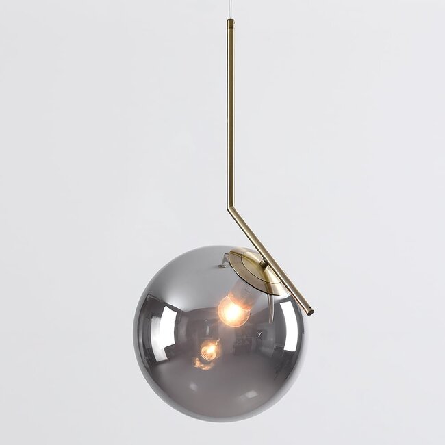 pendant light Roy - mirrored smoked glass in gold
