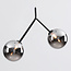 Asymmetrical Dexter 2-light pendant lamp - smoked glass with Mirror effect