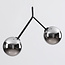 Asymmetrical Dexter 2-light pendant lamp - smoked glass with Mirror effect