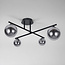 Modern ceiling light, 4-light black with smoked glass - Nymo
