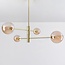 4-light ceiling light Stiri - amber glass in gold