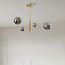Stiri 4-light ceiling lamp in gold with smoked glass