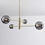 4-light ceiling light Stiri - smoked glass in gold