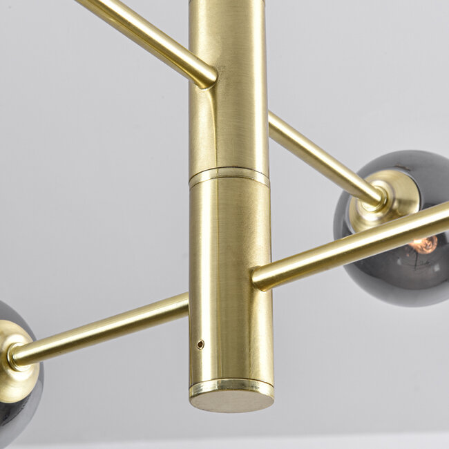 Ceiling light Stiri 4-light gold with smoked glass