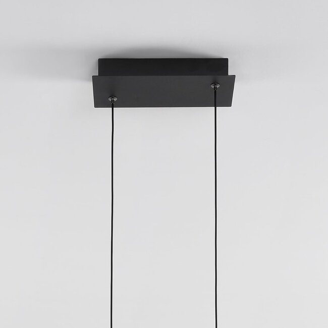 Designer lighting pendant lamp in Black with light wood and 3-step dimmer - Liana